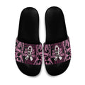 White Ribbon Day New Zealand Slide Sandals Respect Women Maori Pattern Pink