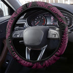 White Ribbon Day New Zealand Steering Wheel Cover Respect Women Maori Pattern Pink