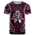 White Ribbon Day New Zealand T Shirt Respect Women Maori Pattern Pink