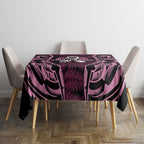 White Ribbon Day New Zealand Tablecloth Respect Women Maori Pattern Pink