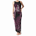 White Ribbon Day New Zealand Tank Maxi Dress Respect Women Maori Pattern Pink