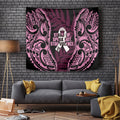 White Ribbon Day New Zealand Tapestry Respect Women Maori Pattern Pink