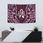 White Ribbon Day New Zealand Tapestry Respect Women Maori Pattern Pink