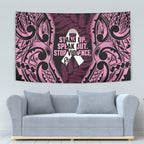 White Ribbon Day New Zealand Tapestry Respect Women Maori Pattern Pink