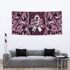 White Ribbon Day New Zealand Tapestry Respect Women Maori Pattern Pink