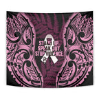 White Ribbon Day New Zealand Tapestry Respect Women Maori Pattern Pink