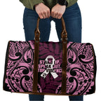 White Ribbon Day New Zealand Travel Bag Respect Women Maori Pattern Pink