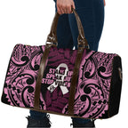 White Ribbon Day New Zealand Travel Bag Respect Women Maori Pattern Pink