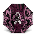 White Ribbon Day New Zealand Umbrella Respect Women Maori Pattern Pink
