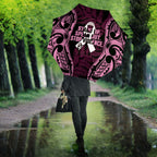White Ribbon Day New Zealand Umbrella Respect Women Maori Pattern Pink
