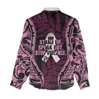 White Ribbon Day New Zealand Women Casual Shirt Respect Women Maori Pattern Pink