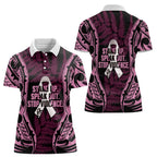 White Ribbon Day New Zealand Women Polo Shirt Respect Women Maori Pattern Pink
