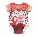 Red Ribbon Day New Zealand Baby Onesie Stand Together End Stigma NZ Fern