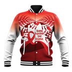 Red Ribbon Day New Zealand Baseball Jacket Stand Together End Stigma NZ Fern