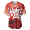 Red Ribbon Day New Zealand Baseball Jersey Stand Together End Stigma NZ Fern