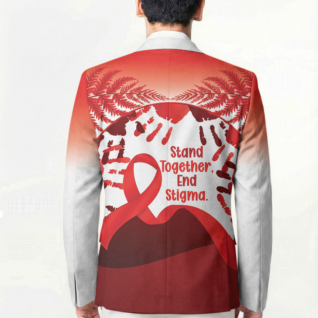 Red Ribbon Day New Zealand Blazer Stand Together End Stigma NZ Fern