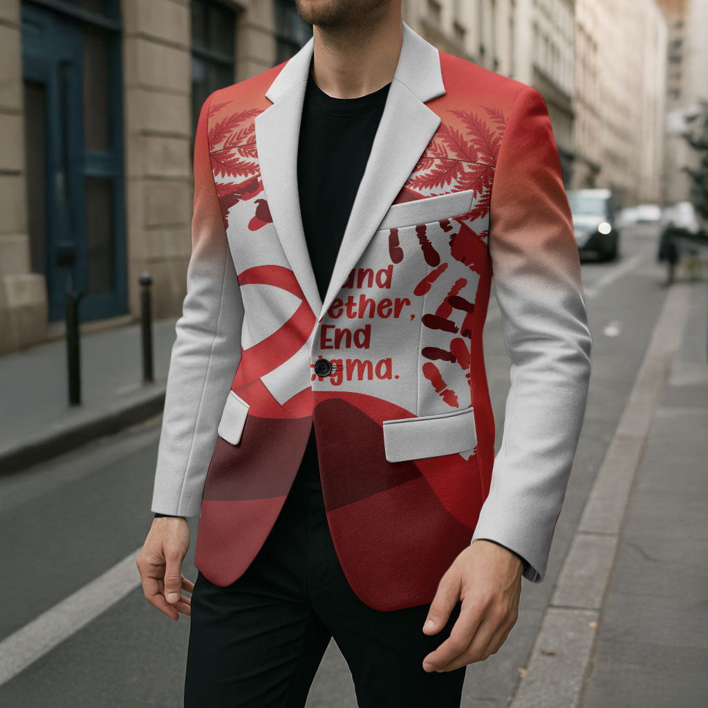 Red Ribbon Day New Zealand Blazer Stand Together End Stigma NZ Fern
