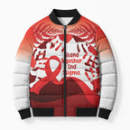 Red Ribbon Day New Zealand Bomber Puffer Jacket Stand Together End Stigma NZ Fern