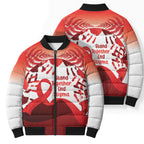 Red Ribbon Day New Zealand Bomber Puffer Jacket Stand Together End Stigma NZ Fern
