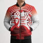 Red Ribbon Day New Zealand Bomber Puffer Jacket Stand Together End Stigma NZ Fern