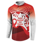 Red Ribbon Day New Zealand Button Sweatshirt Stand Together End Stigma NZ Fern