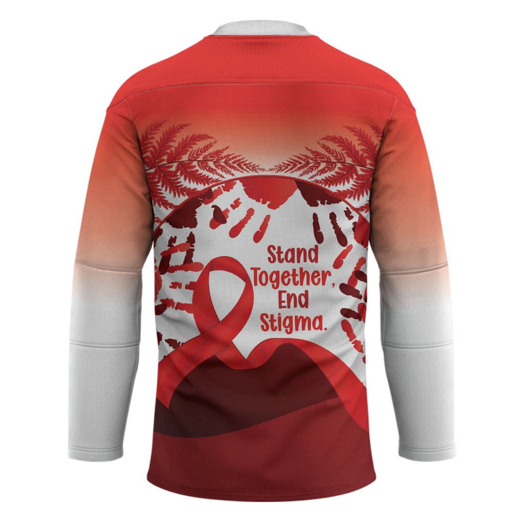 Red Ribbon Day New Zealand Hockey Jersey Stand Together End Stigma NZ Fern