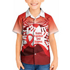 Red Ribbon Day New Zealand Kid Hawaiian Shirt Stand Together End Stigma NZ Fern