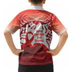 Red Ribbon Day New Zealand Kid Hawaiian Shirt Stand Together End Stigma NZ Fern
