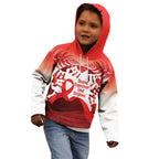 Red Ribbon Day New Zealand Kid Hoodie Stand Together End Stigma NZ Fern