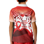 Red Ribbon Day New Zealand Kid Polo Shirt Stand Together End Stigma NZ Fern