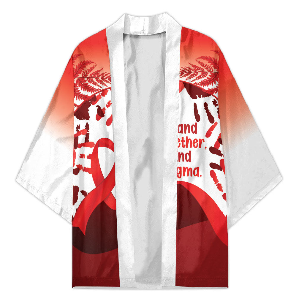 Red Ribbon Day New Zealand Kimono Stand Together End Stigma NZ Fern