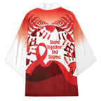 Red Ribbon Day New Zealand Kimono Stand Together End Stigma NZ Fern