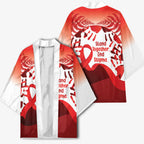 Red Ribbon Day New Zealand Kimono Stand Together End Stigma NZ Fern