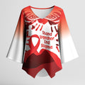 Red Ribbon Day New Zealand Kimono Sleeve Blouse Stand Together End Stigma NZ Fern