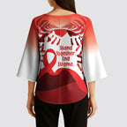 Red Ribbon Day New Zealand Kimono Sleeve Blouse Stand Together End Stigma NZ Fern