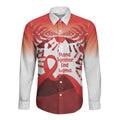 Red Ribbon Day New Zealand Long Sleeve Button Shirt Stand Together End Stigma NZ Fern