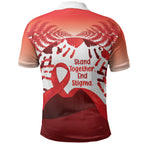 Red Ribbon Day New Zealand Polo Shirt Stand Together End Stigma NZ Fern