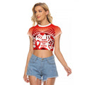 Red Ribbon Day New Zealand Raglan Cropped T Shirt Stand Together End Stigma NZ Fern