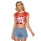 Red Ribbon Day New Zealand Raglan Cropped T Shirt Stand Together End Stigma NZ Fern