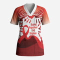 Red Ribbon Day New Zealand Scrub Top Stand Together End Stigma NZ Fern