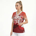 Red Ribbon Day New Zealand Scrub Top Stand Together End Stigma NZ Fern