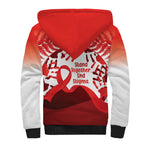 Red Ribbon Day New Zealand Sherpa Hoodie Stand Together End Stigma NZ Fern