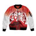 Red Ribbon Day New Zealand Sleeve Zip Bomber Jacket Stand Together End Stigma NZ Fern