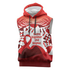 Red Ribbon Day New Zealand Sleeveless Hoodie Stand Together End Stigma NZ Fern
