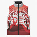 Red Ribbon Day New Zealand Sleeveless Puffer Jacket Stand Together End Stigma NZ Fern