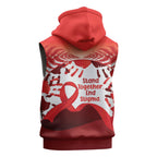 Red Ribbon Day New Zealand Sleeveless Zip Hoodie Stand Together End Stigma NZ Fern