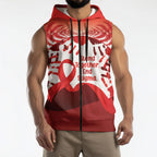 Red Ribbon Day New Zealand Sleeveless Zip Hoodie Stand Together End Stigma NZ Fern
