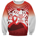 Red Ribbon Day New Zealand Sweatshirt Stand Together End Stigma NZ Fern