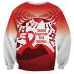 Red Ribbon Day New Zealand Sweatshirt Stand Together End Stigma NZ Fern