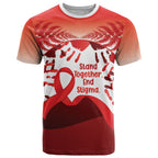 Red Ribbon Day New Zealand T Shirt Stand Together End Stigma NZ Fern
